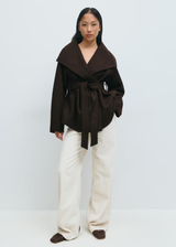 Selina | Veste Courte à Col Haut et Ceinture pour Femme