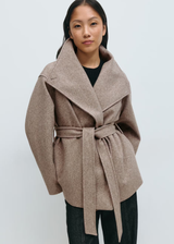 Selina | Veste Courte à Col Haut et Ceinture pour Femme