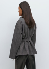 Selina | Veste Courte à Col Haut et Ceinture pour Femme