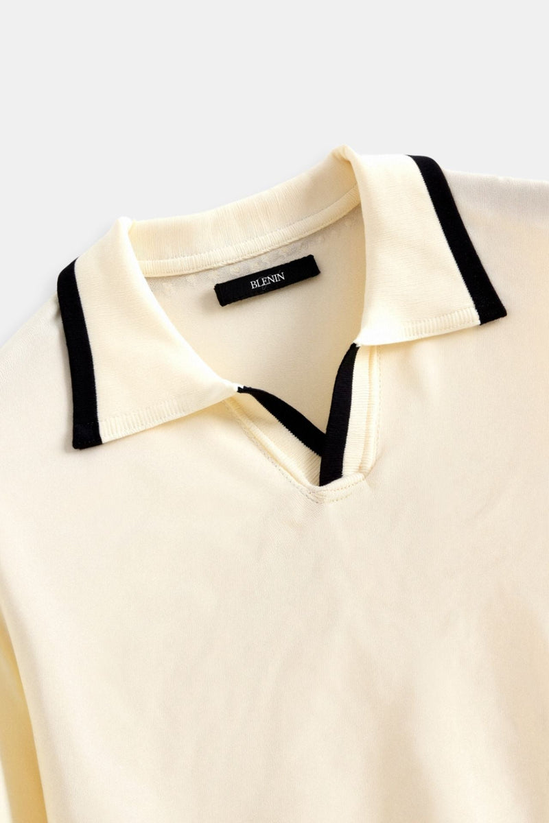 Polo Homme Sans Manches – Coupe Slim Élégante avec Col Classique et Motif Contrasté