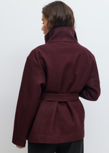 Selina | Veste Courte à Col Haut et Ceinture pour Femme