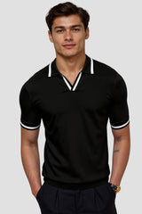 Polo Homme Sans Manches – Coupe Slim Élégante avec Col Classique et Motif Contrasté