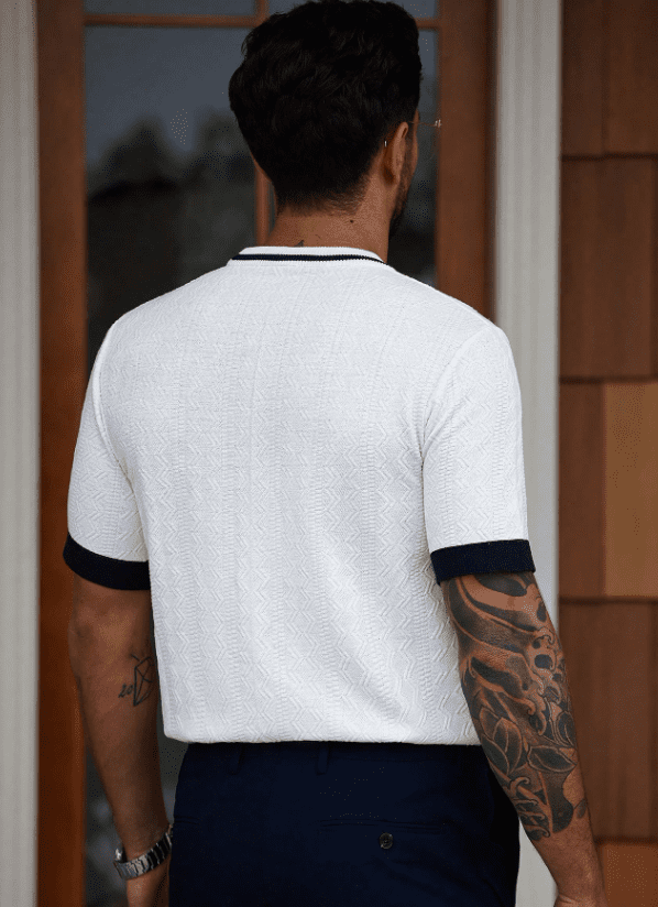 Noam T-Shirt Homme Colorblock – Manches Courtes, Col Rond, Maille Respirante au Style Moderne