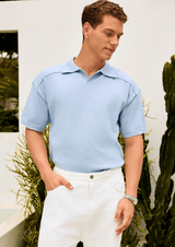 Eden Pull Homme Maille Fine à Manches Courtes – Style Moderne et Confort Estival Décontracté