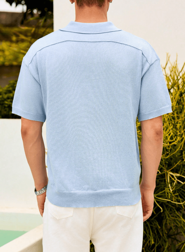 Eden Pull Homme Maille Fine à Manches Courtes – Style Moderne et Confort Estival Décontracté