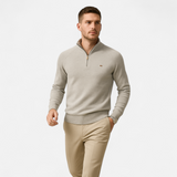 Harrison | Pull Homme Col Montant Zippé en Coton Premium