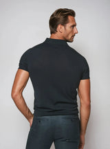 Polo Homme Sans Boutons – Coton Premium Bleu Marine, Style Minimaliste et Élégant