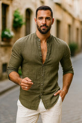 Amory | Chemise à Manches 3/4 Coupe Décontractée