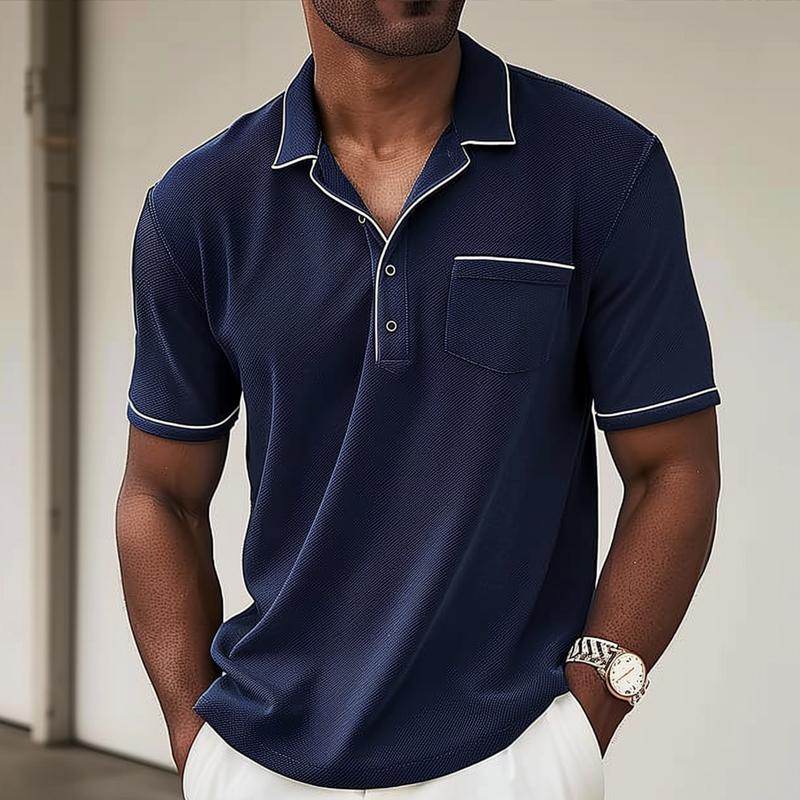 Léo Polo Homme avec Poche Poitrine – Style Intemporel et Confort Léger pour les Journées Chaudes