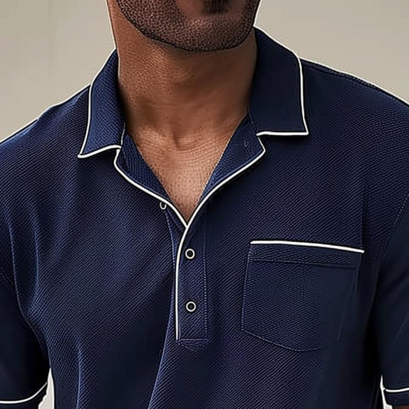 Léo Polo Homme avec Poche Poitrine – Style Intemporel et Confort Léger pour les Journées Chaudes