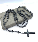 Orion | Men’s Tiger Eye & Lapis Lazuli Cross Rosary Necklace